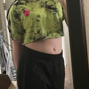A black and green EMPYRE crop top -size small